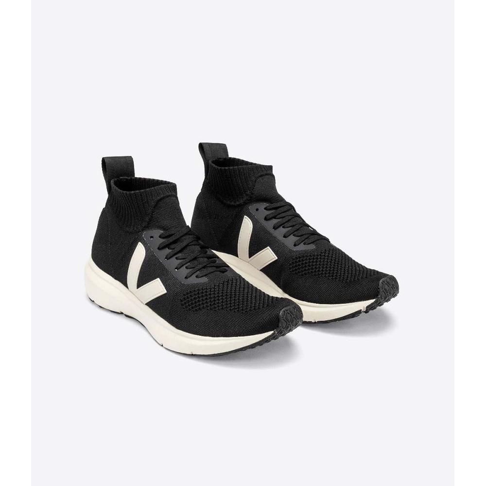 Veja V-KNIT RICK OWENS MID Men's Shoes Black | NZ 288AHK